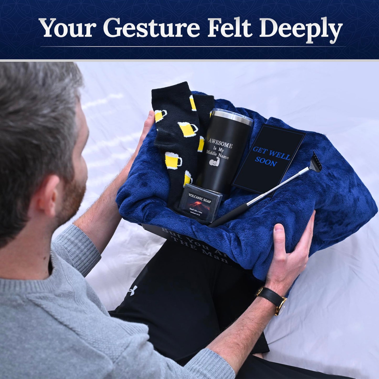 GOLDMUS Men Gift Set - Unique Gift Box for Men - Outstanding Birthday Gifts for Men, Thoughtful Gifts for Dad, Popular Gifts for Boyfriend & Thank You Gifts for Men - The Premium Gift Baskets for Men