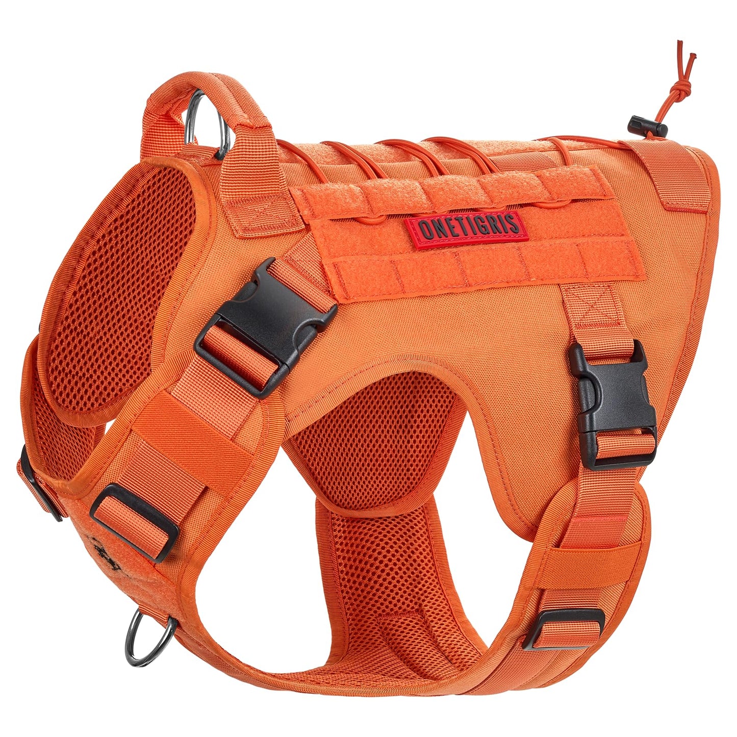 OneTigris Tactical Dog Harness - Fire Watcher Comfortable Patrol Vest (Black, Medium)