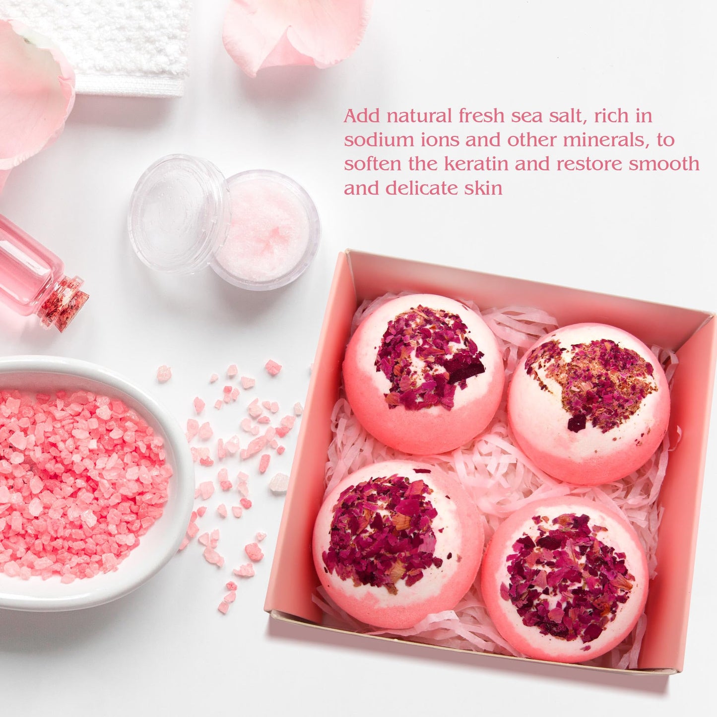 KASTU Bath Bombs Salt Balls,12 PCS Gift Set,Vanilla Menthol Rose Extract Essential Oils,Moisturizing Dry Skin,Fizzy Spa,Relaxing,Bubble Bath Bomb for Gifts Idea for Men Women