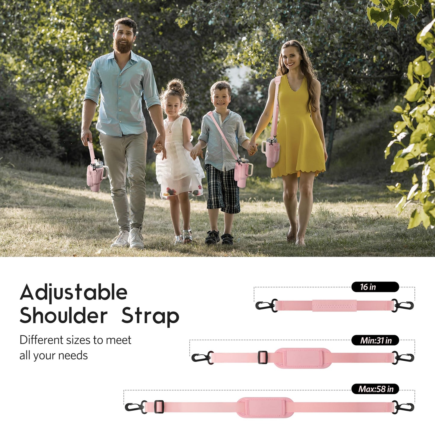 Stanley Cup Carrier With Pocket With Adjustable Strap