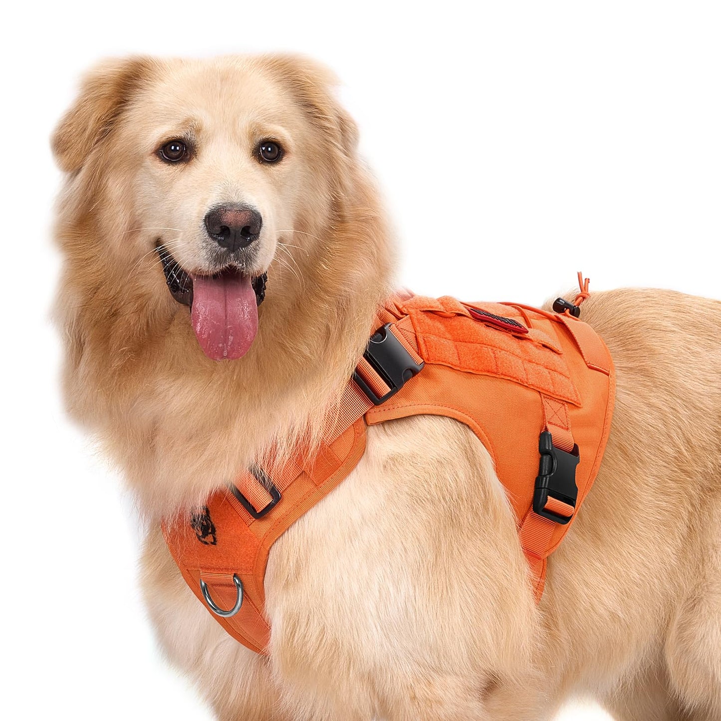 OneTigris Tactical Dog Harness - Fire Watcher Comfortable Patrol Vest (Black, Medium)