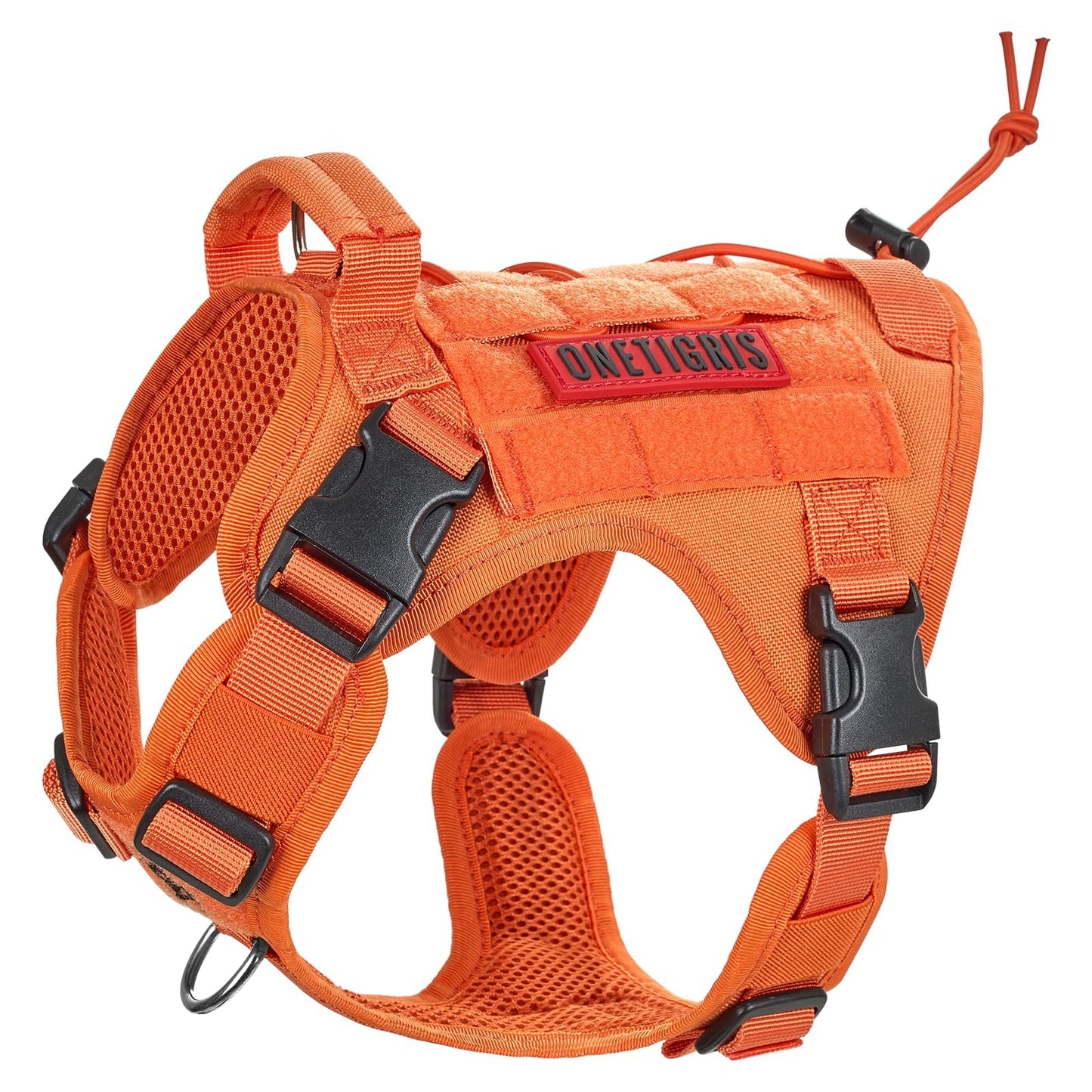 OneTigris Tactical Dog Harness - Fire Watcher Comfortable Patrol Vest (Black, Medium)