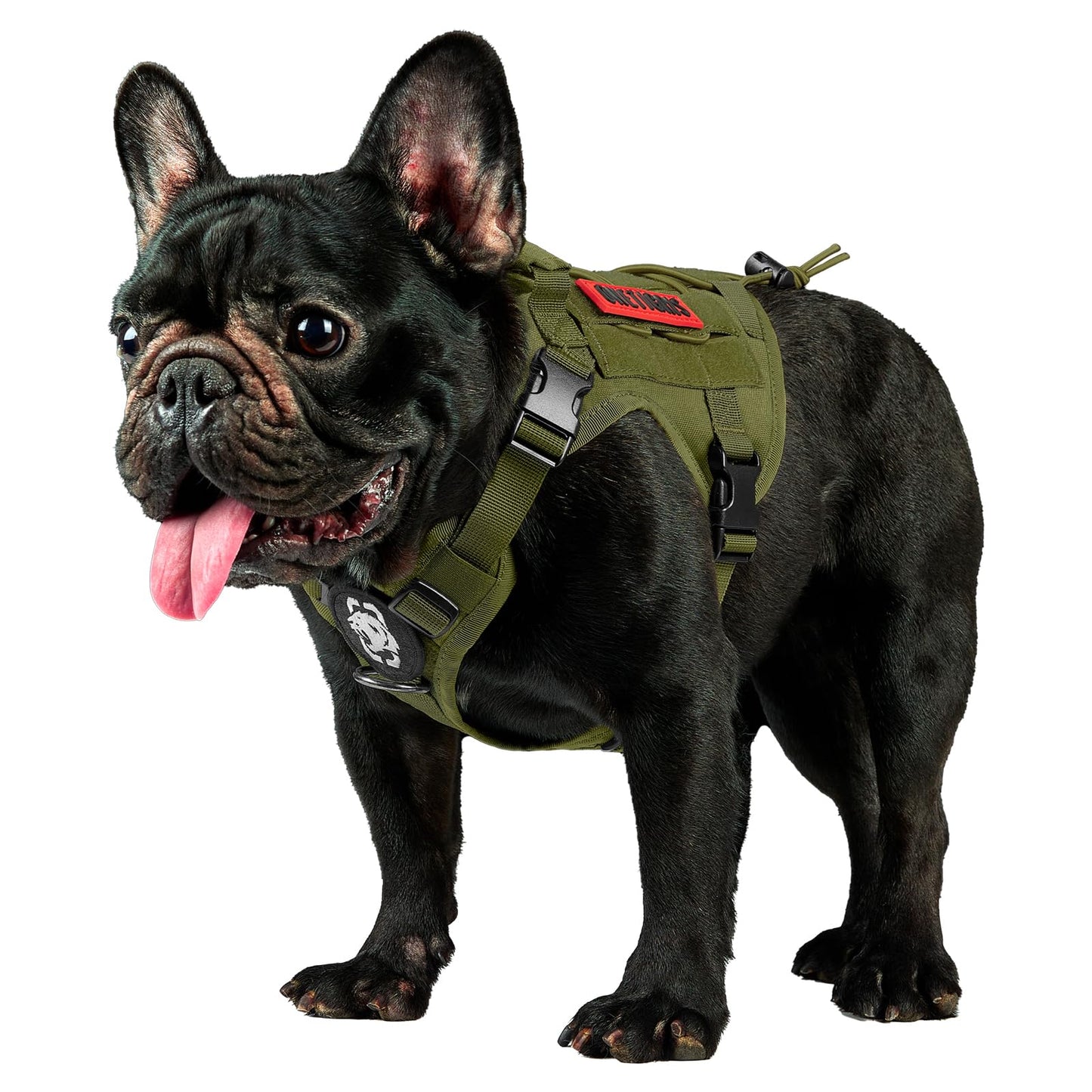 OneTigris Tactical Dog Harness - Fire Watcher Comfortable Patrol Vest (Black, Medium)