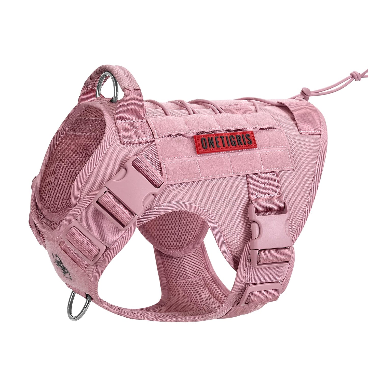 OneTigris Tactical Dog Harness - Fire Watcher Comfortable Patrol Vest (Black, Medium)