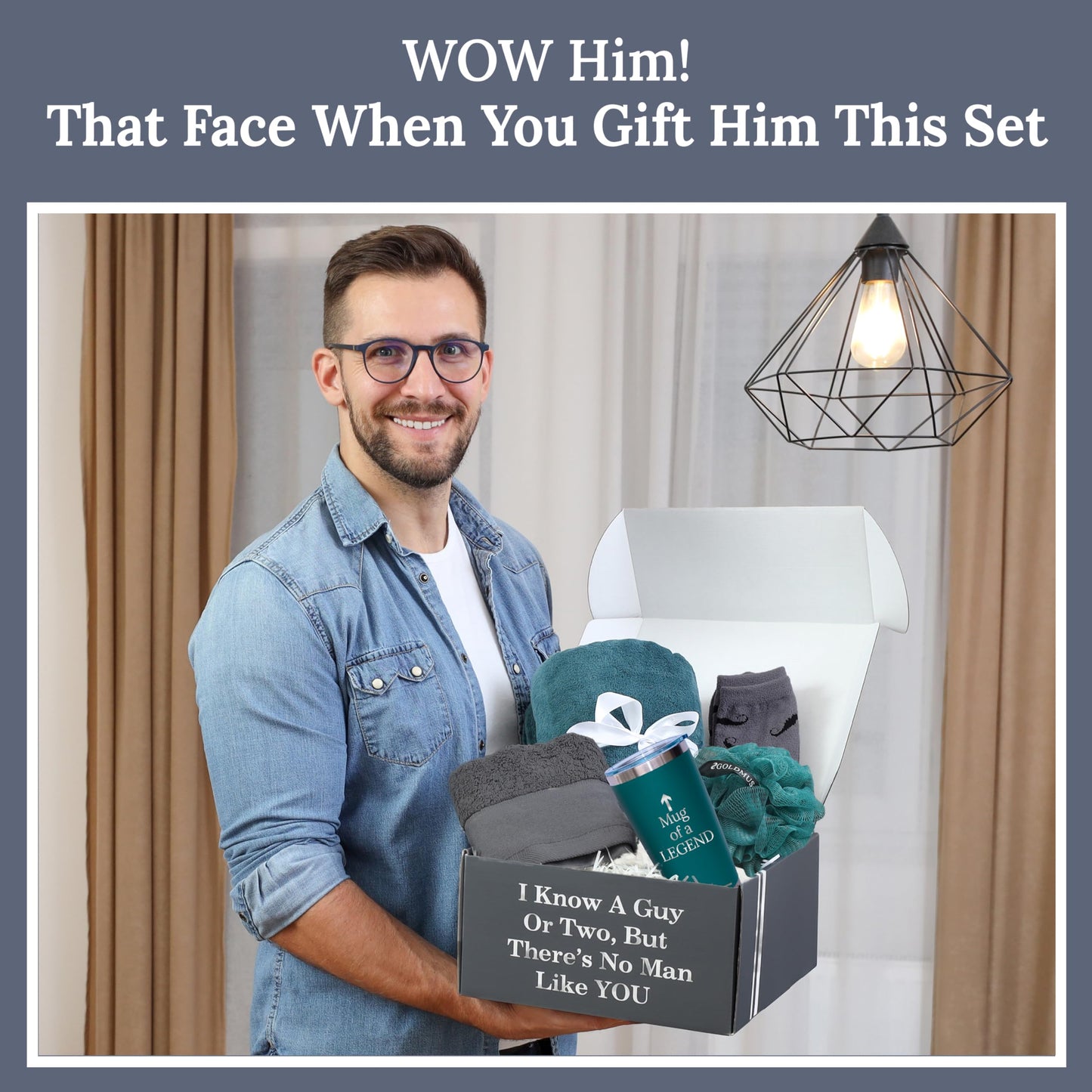 GOLDMUS Men Gift Set - Unique Gift Box for Men - Outstanding Birthday Gifts for Men, Thoughtful Gifts for Dad, Popular Gifts for Boyfriend & Thank You Gifts for Men - The Premium Gift Baskets for Men