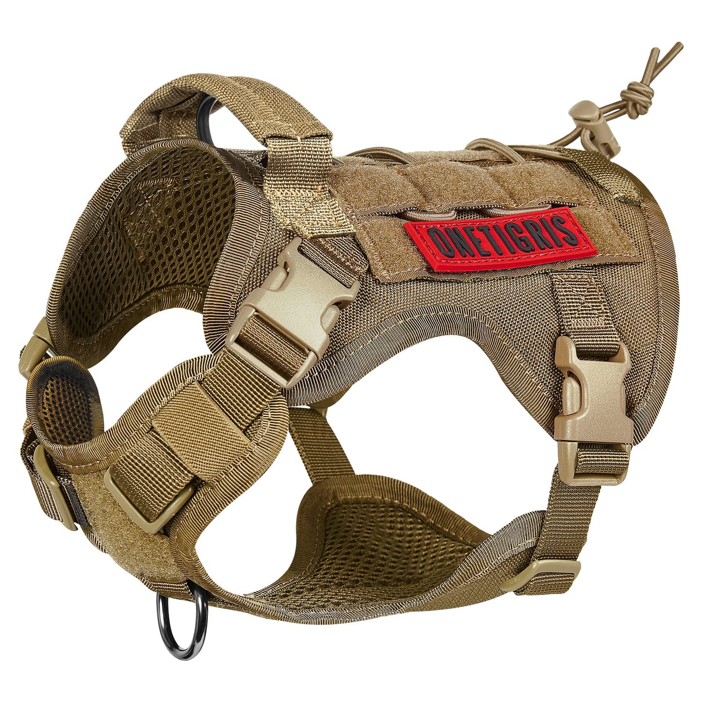 OneTigris Tactical Dog Harness - Fire Watcher Comfortable Patrol Vest (Black, Medium)