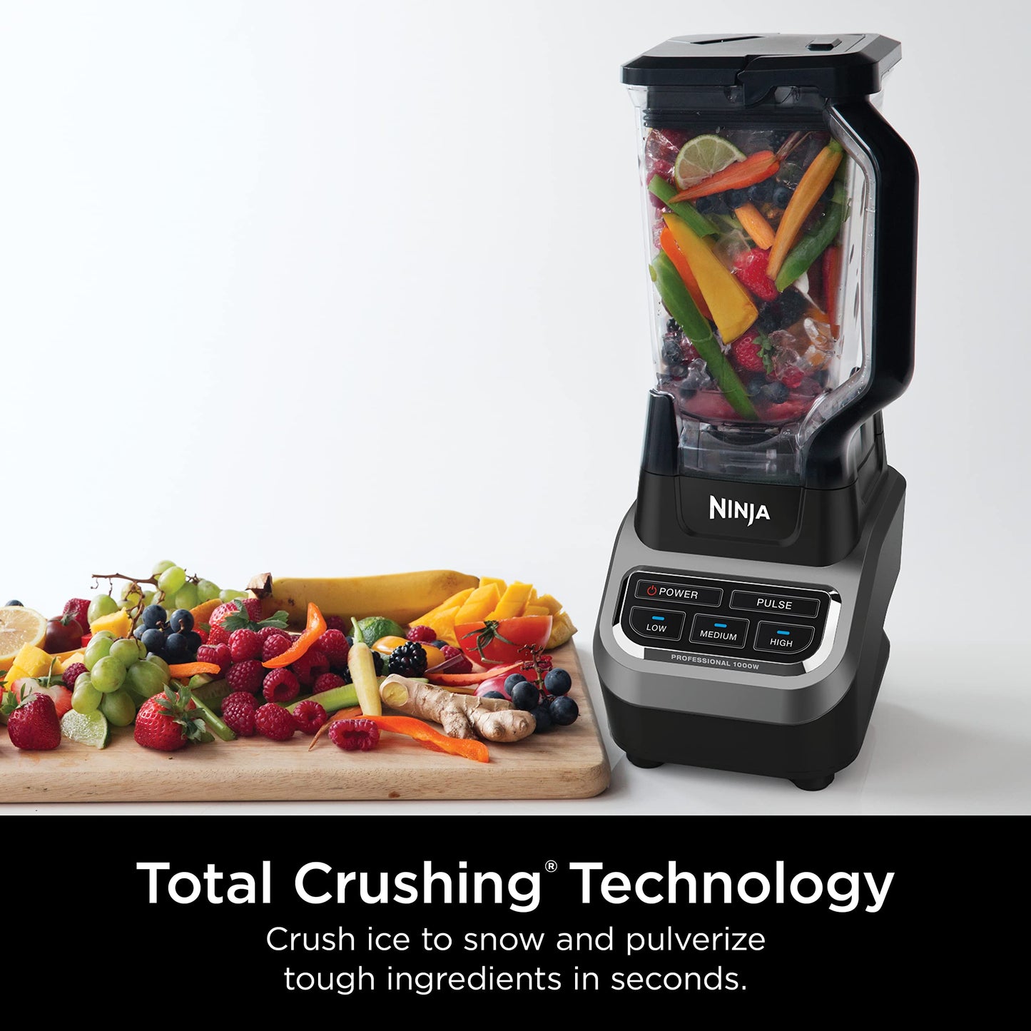 Ninja BL610 Professional 72 Oz Countertop Blender with 1000-Watt Base and Total Crushing Technology for-Smoothies, Ice and Frozen Fruit, Black