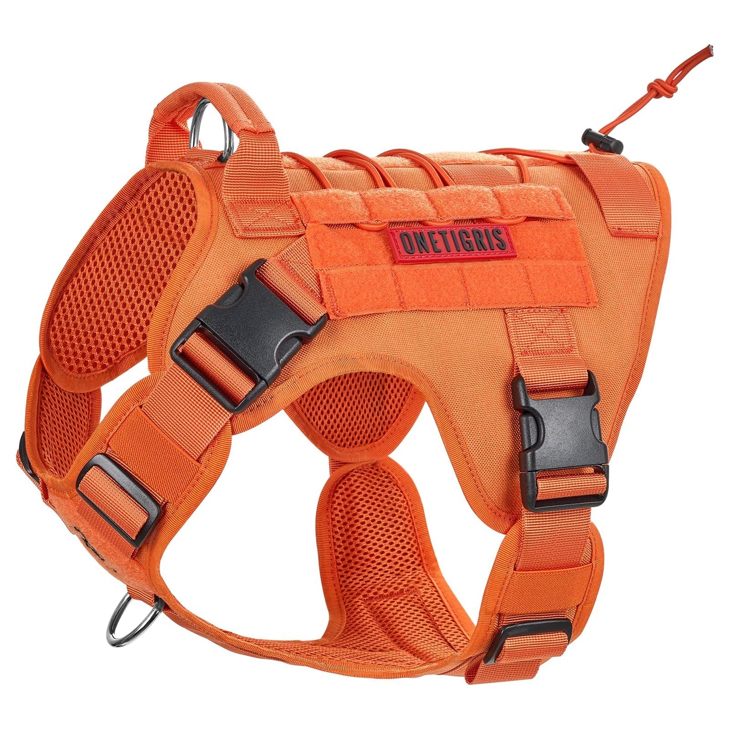 OneTigris Tactical Dog Harness - Fire Watcher Comfortable Patrol Vest (Black, Medium)