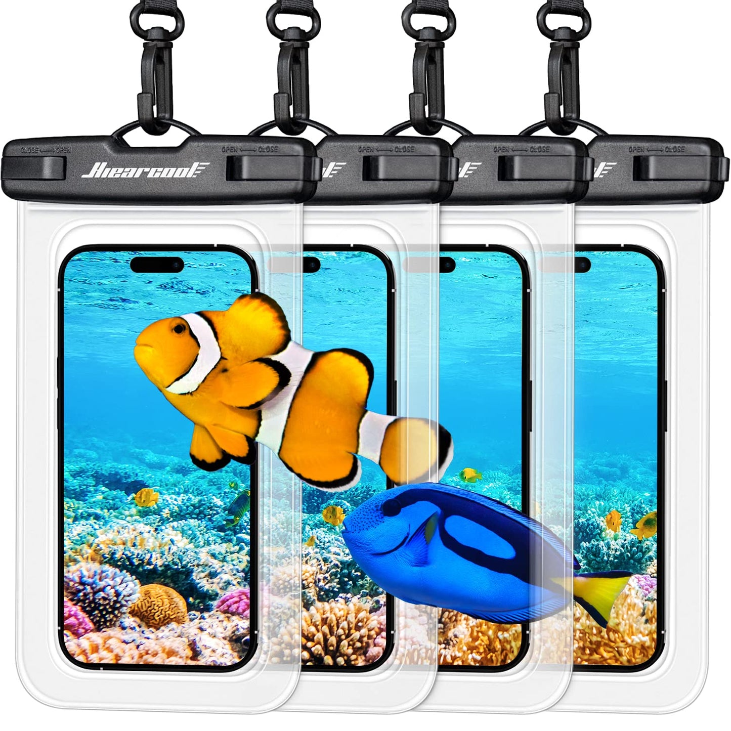 Hiearcool Waterproof Phone Pouch, Waterproof Phone Case for iPhone 15 14 13 12 Pro Max, IPX8 Cellphone Dry Bag Beach Cruise Ship Essentials 2Pack-8.3"