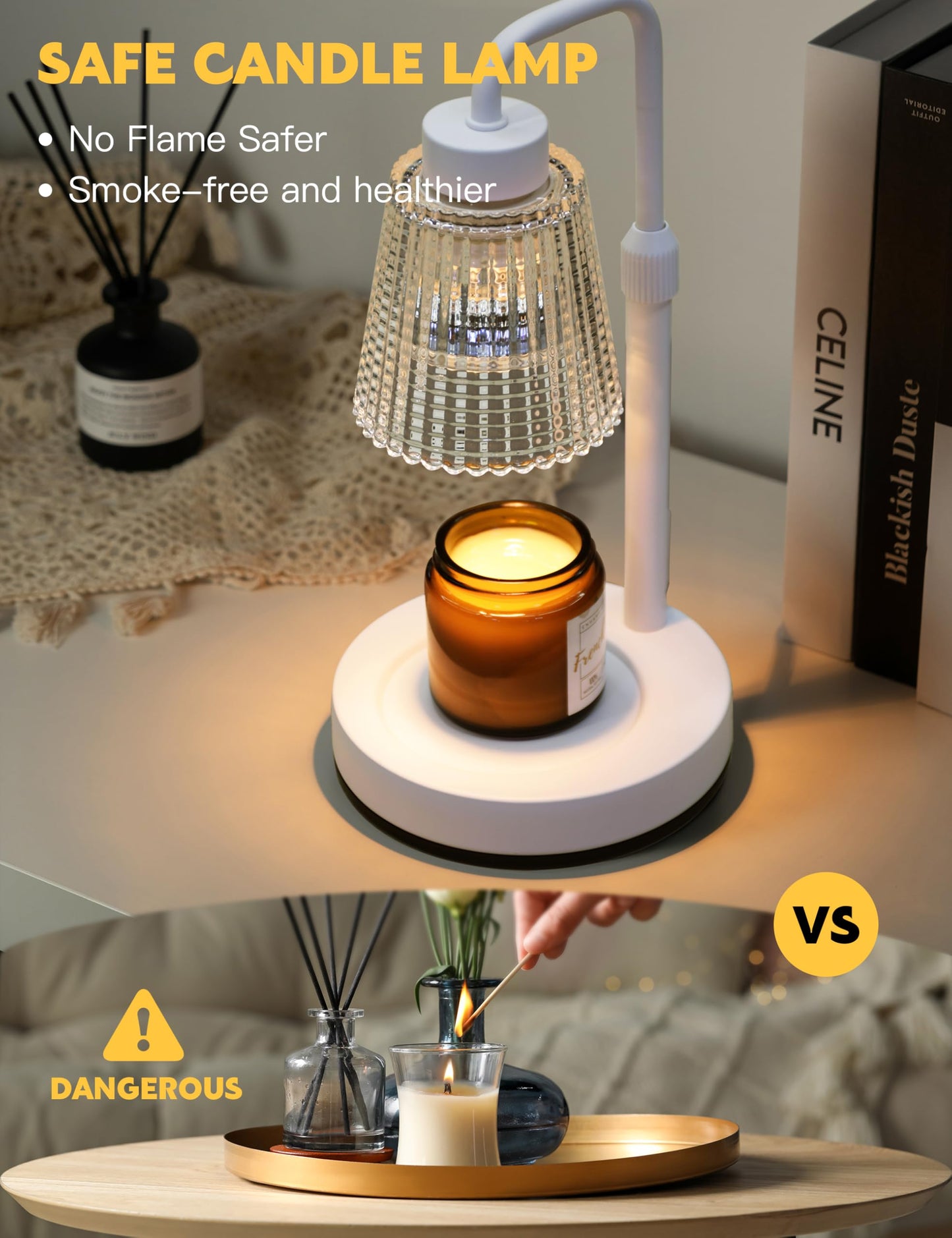 GODONLIF Candle Warmer Lamp with Timer Dimmable, Birthday Gifts for Women Mom, House Warming Gifts New Home Decor, Wax Melt Warmer for Jar Candles with 2 Bulbs