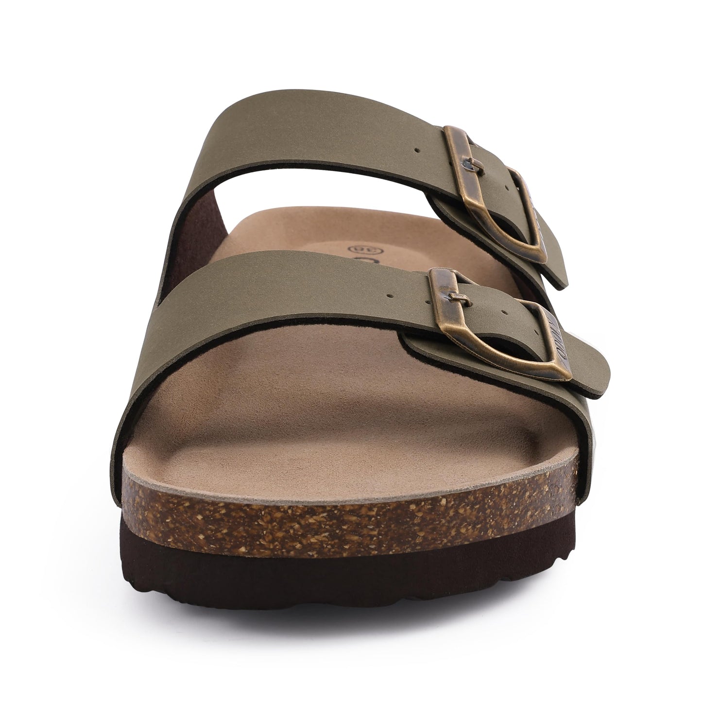 ODOLY Women's Cork Footbed Slide Sandal, Arch Support Summer Outdoor Sandals with Adjustable Buckle, Black US Women Size 10, EU Women Size 41