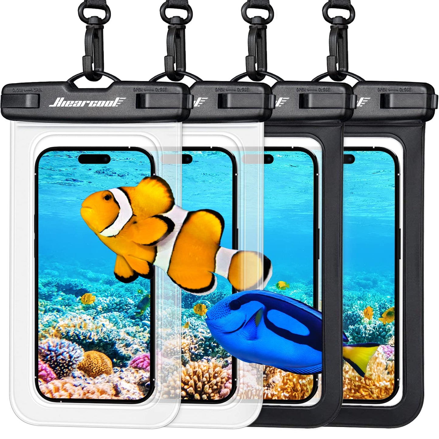 Hiearcool Waterproof Phone Pouch, Waterproof Phone Case for iPhone 15 14 13 12 Pro Max, IPX8 Cellphone Dry Bag Beach Cruise Ship Essentials 2Pack-8.3"