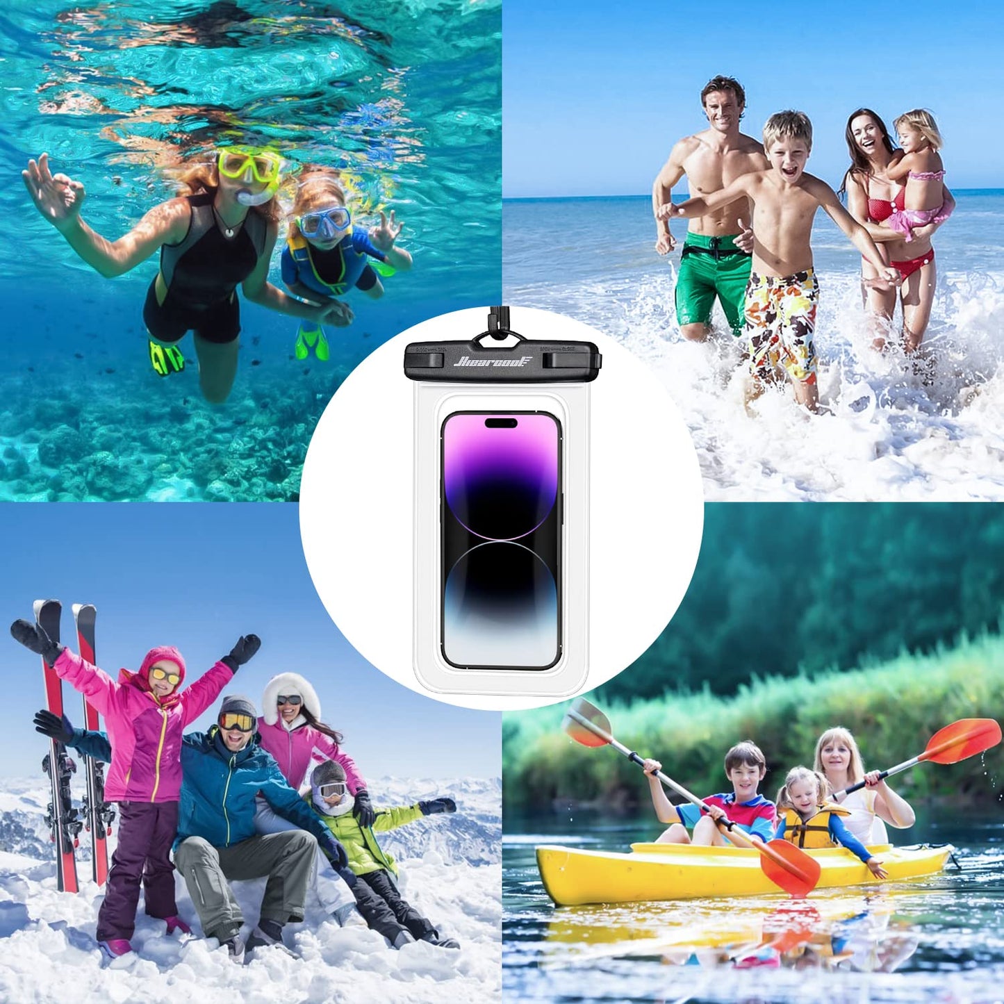 Hiearcool Waterproof Phone Pouch, Waterproof Phone Case for iPhone 15 14 13 12 Pro Max, IPX8 Cellphone Dry Bag Beach Cruise Ship Essentials 2Pack-8.3"