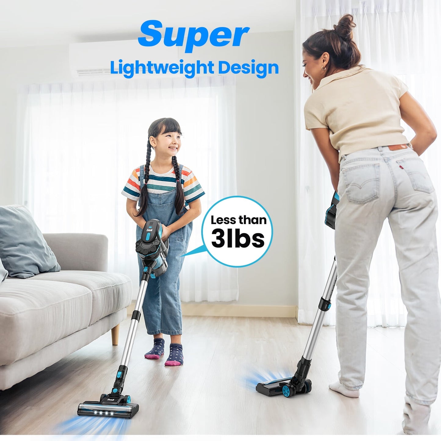 INSE Cordless Vacuum Cleaners, 6-in-1 Stick Vacuum for Floor Pet Hair Home, V770