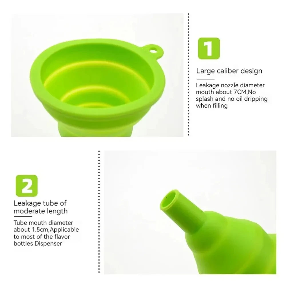 Car Engine Funnel Universal Silicone Liquid Funnel Washer Fluid Change Foldable Portable Auto Engine Oil Petrol Change Funnels