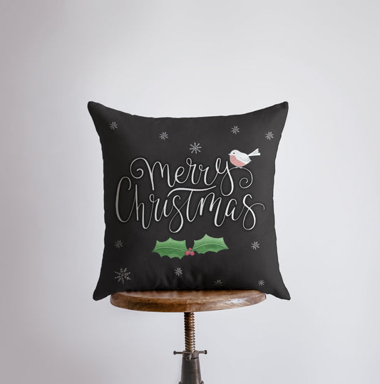 Merry Christmas | Little Bird | Christmas Pillow Cover | Christmas