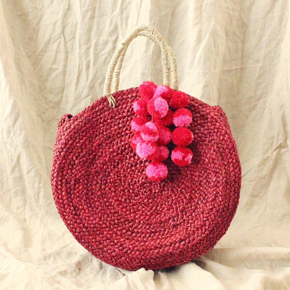 RED LUNA HAND WOVEN TOTE