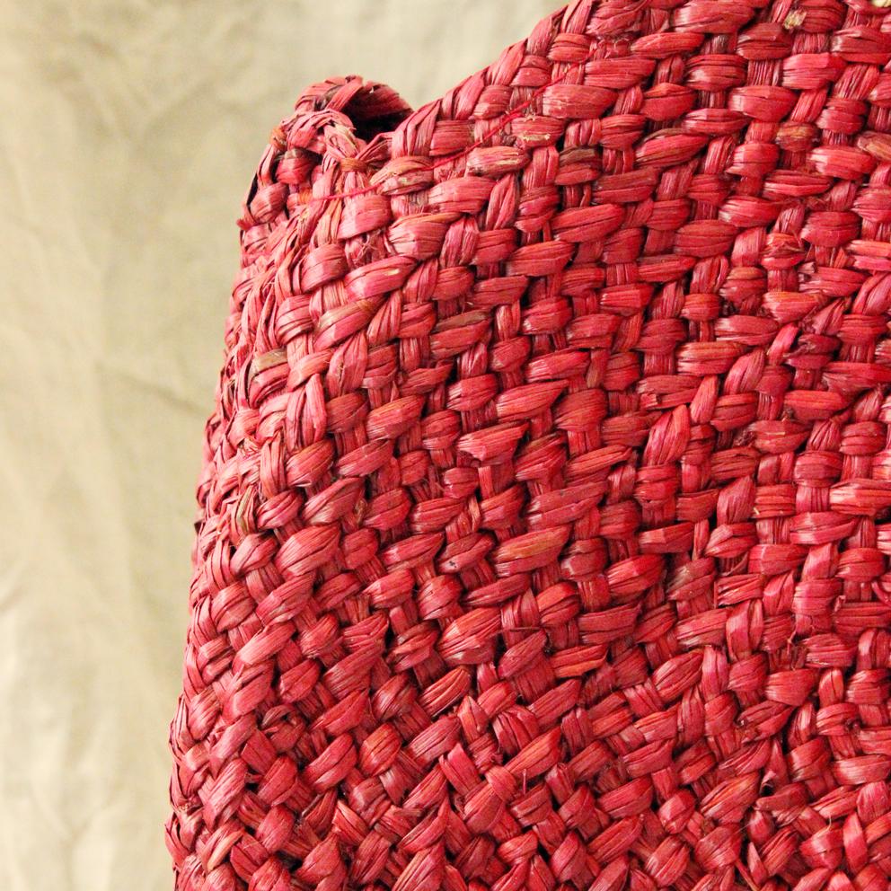 RED LUNA HAND WOVEN TOTE