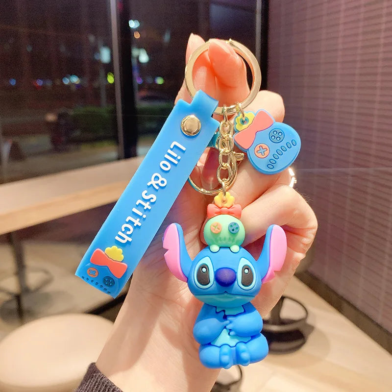 Disney Stitch Keychain 5-Pack - Cute Lilo & Stitch Keyrings, Durable Anime Keychains for Women Men Kids, Multi-Color Gift Set