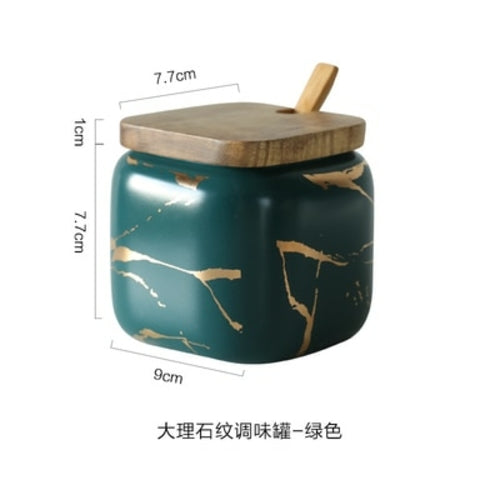 Marble Pattern Ceramic Spice Jars