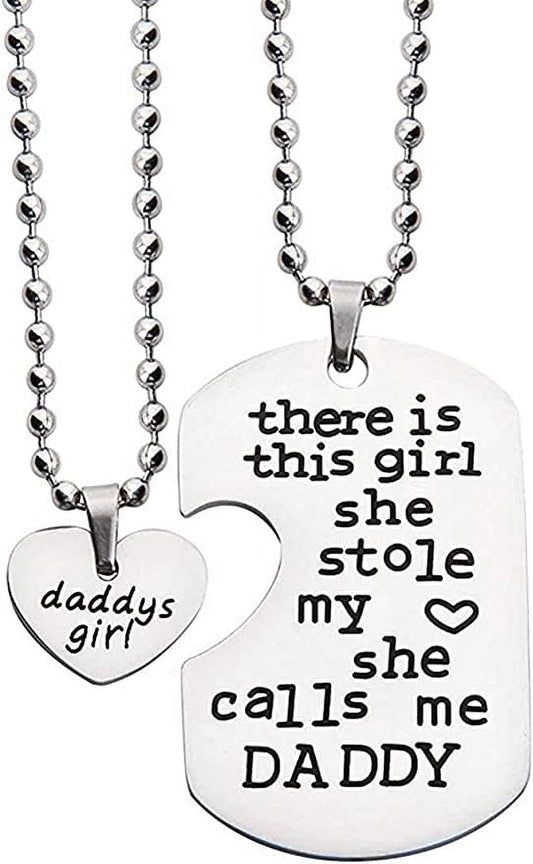 Father Daughter Necklace Set - Father's Day Gift Jewelry Necklace Set