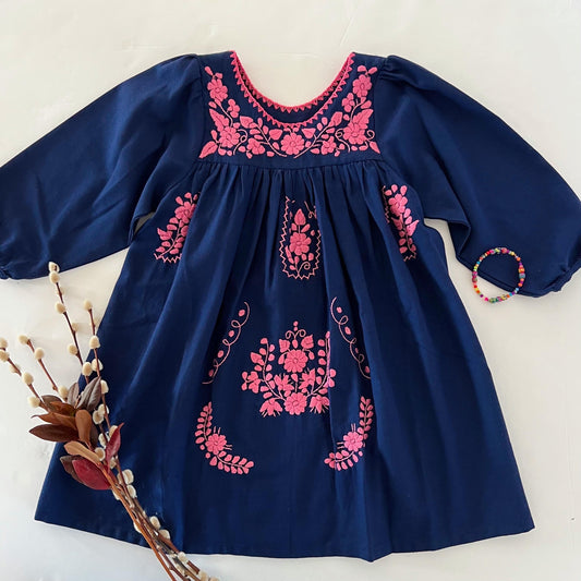Long Sleeve Autumn Dress, Pink