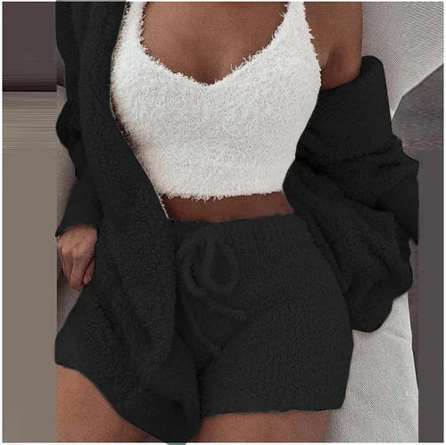 Fluffy Lounge Three Piece Set For Women