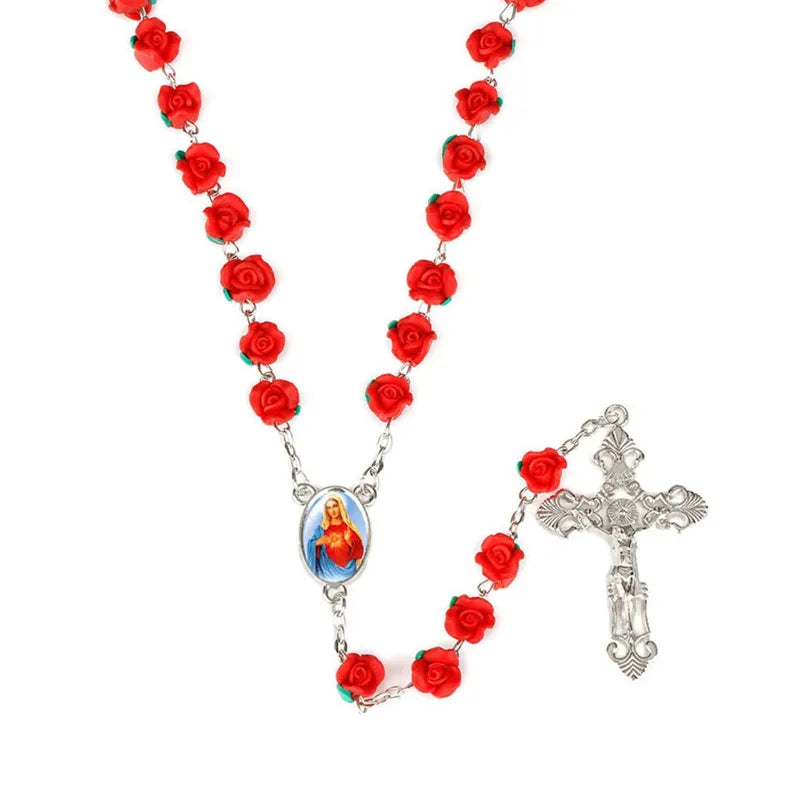 New Arrival Red Rose Beads Rosary