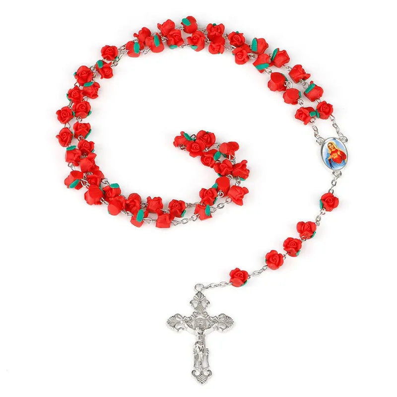 New Arrival Red Rose Beads Rosary