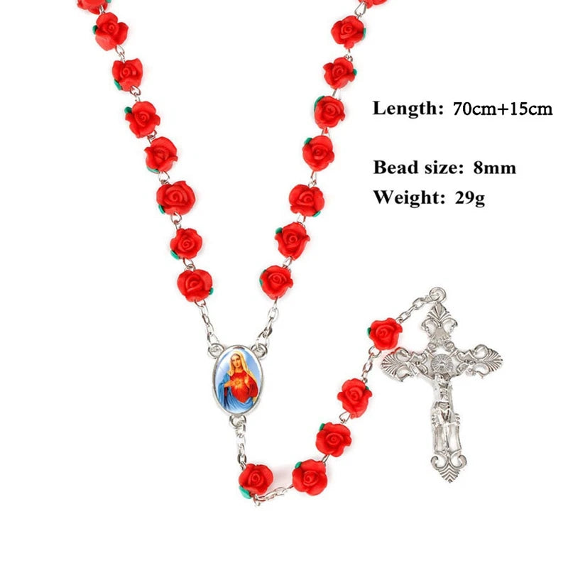 New Arrival Red Rose Beads Rosary