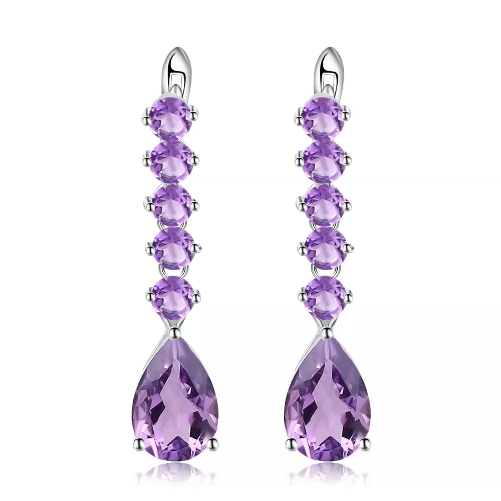 Gem's Ballet 8.91Ct 925 Sterling Silver Gemstone Drop Earrings Natural