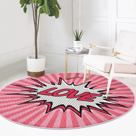 Love Pattern Pink Rug | Homeezone