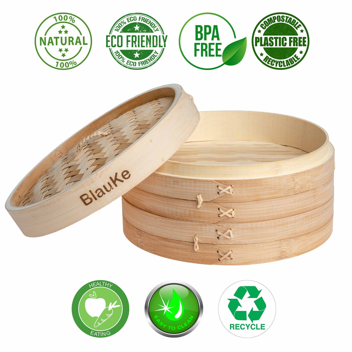 2-Tier Bamboo Steamer