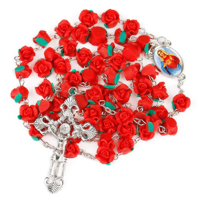 New Arrival Red Rose Beads Rosary