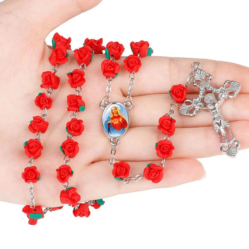New Arrival Red Rose Beads Rosary