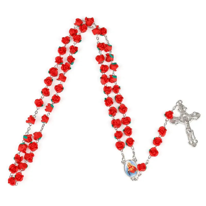 New Arrival Red Rose Beads Rosary