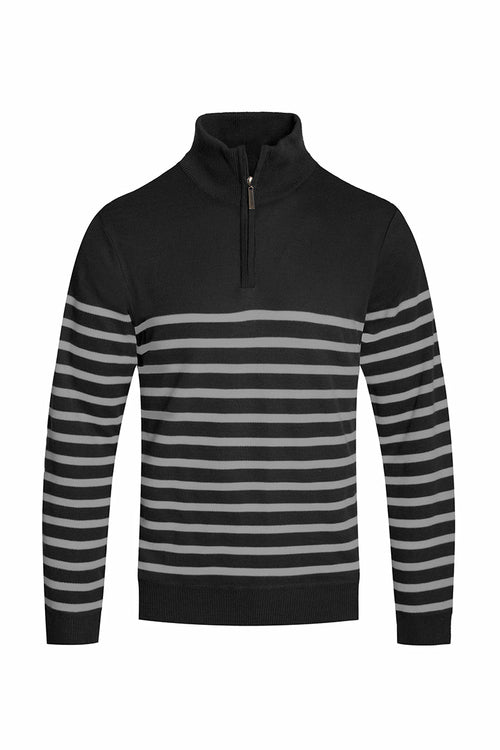 Mens  STRIPE 3/4 Zipper Pullover