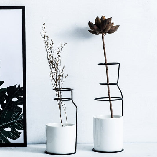 Ceramic White Iron Vase