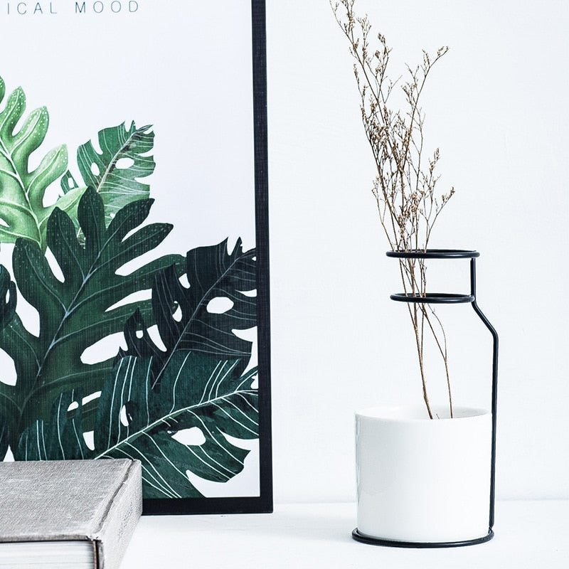 Ceramic White Iron Vase
