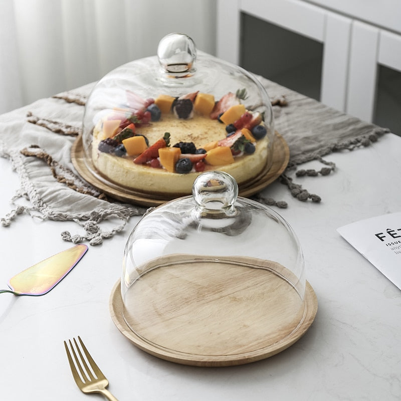 Rustic Wooden Cake Dish