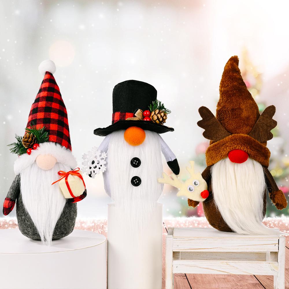 New Christmas Long Legged Santa Gnome Plush Doll
