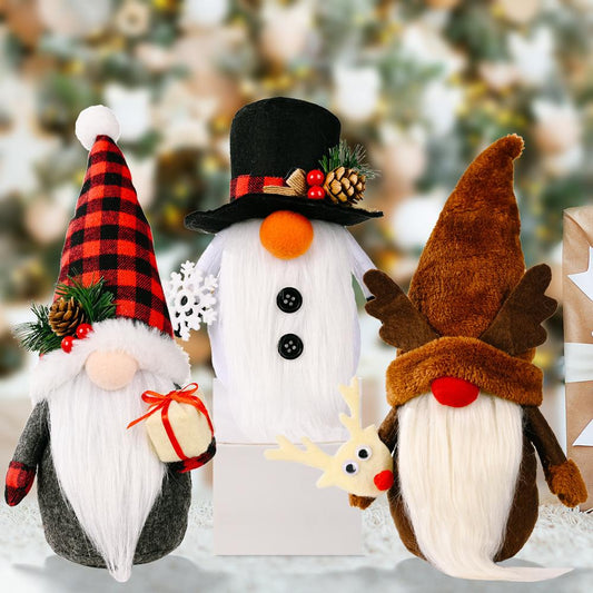New Christmas Long Legged Santa Gnome Plush Doll