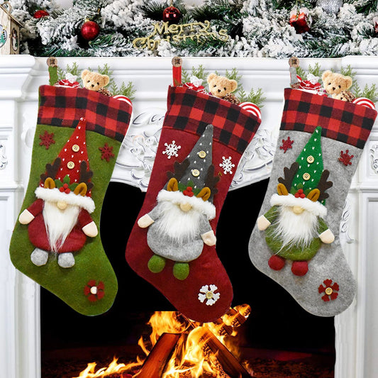 Santa Stockings Faceless Doll Stocking Candy Gift Bag