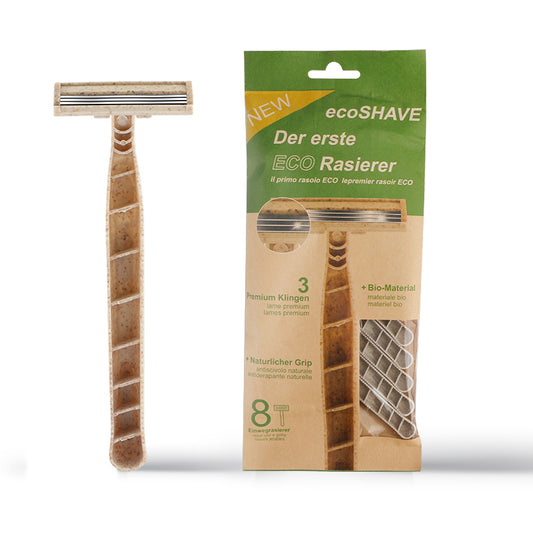 Pack Of 8 Eco Friendly Biodegradable Razor For Men&women,three Layer
