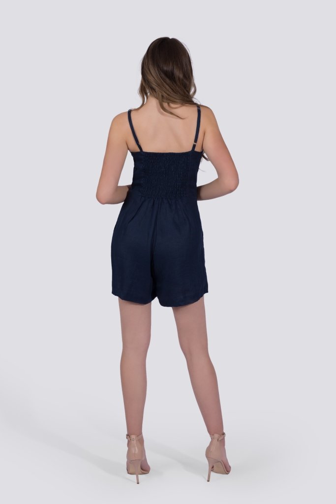 Delphine Romper | Navy For Women