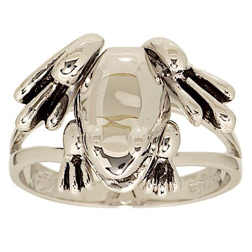 Polished Frog with Moveable Legs 925 Silver Ring