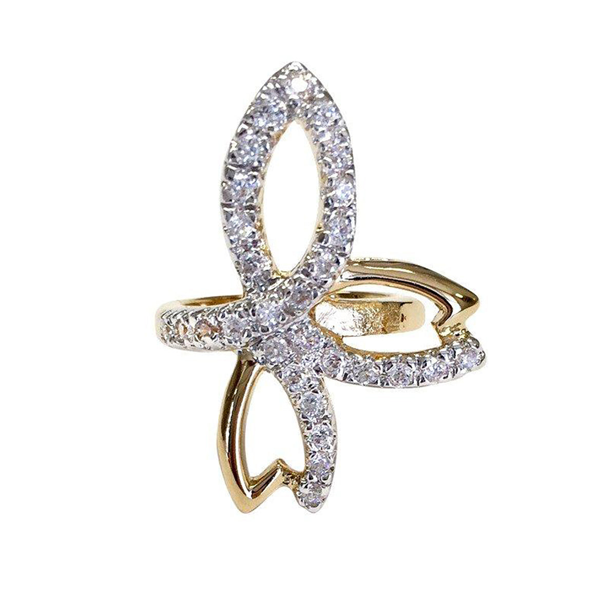 Love-Me-Knot 14K Gold Finish Statement Ring