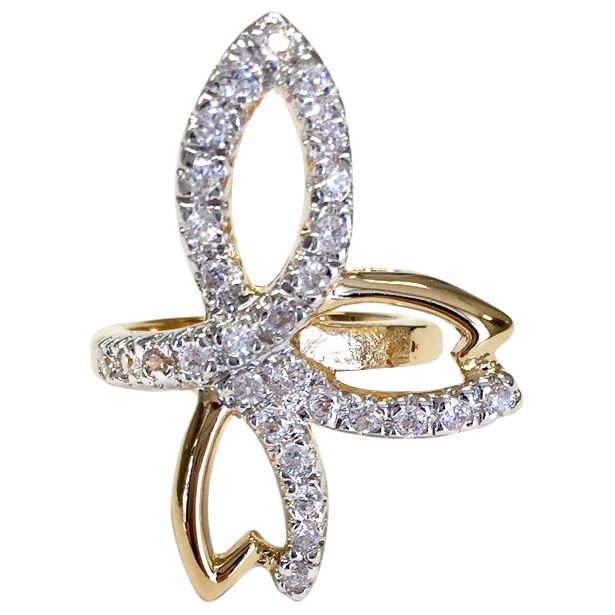 Love-Me-Knot 14K Gold Finish Statement Ring