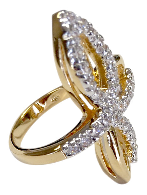 Love-Me-Knot 14K Gold Finish Statement Ring