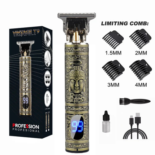 LCD Display T9 Electric Hairber 0mm Shaver Hair Trimer Home Appliances